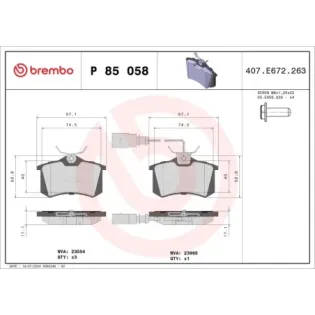 BREMBO P85058 Juego de pastillas de freno