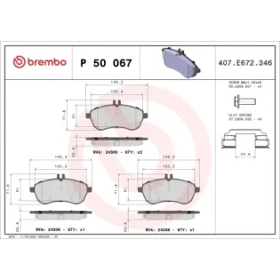 BREMBO P50067 Juego de pastillas de freno