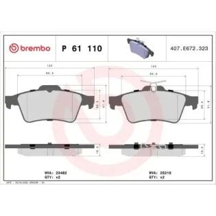 BREMBO P61110 Juego de pastillas de freno