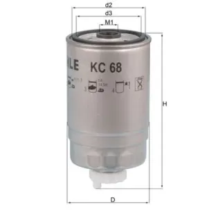 MAHLE KC68 Filtro combustible