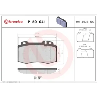 BREMBO P50041 Juego de pastillas de freno