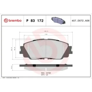 BREMBO P83172 Juego de pastillas de freno