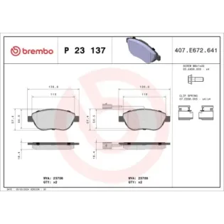 BREMBO P23137 Juego de pastillas de freno