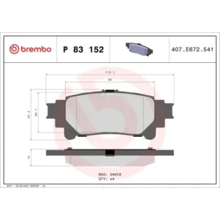 BREMBO P83152 Juego de pastillas de freno