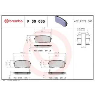 BREMBO P30035 Juego de pastillas de freno