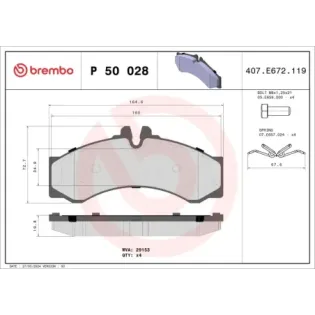 BREMBO P50028 Juego de pastillas de freno