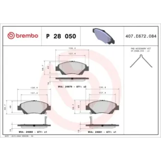 BREMBO P28050 Juego de pastillas de freno