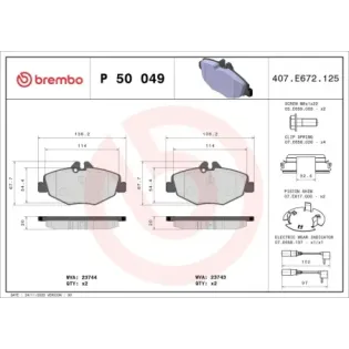 BREMBO P50049 Juego de pastillas de freno