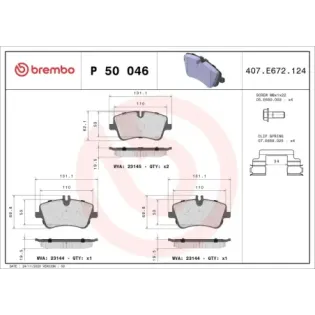 BREMBO P50046 Juego de pastillas de freno