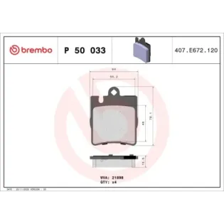 BREMBO P50033 Juego de pastillas de freno