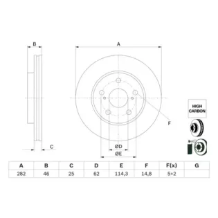 BOSCH 0986479F92 Disco de freno (Unidad)