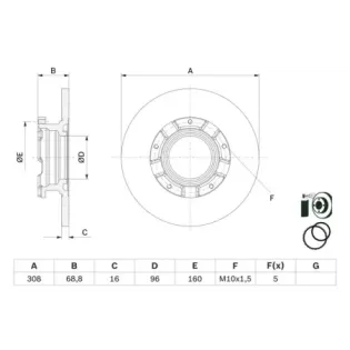 BOSCH 0986479F62 Disco de freno (Unidad)