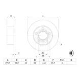 BOSCH 0986478132 Disco de freno (Unidad)