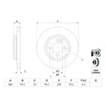 BOSCH 0986479437 Disco de freno (Unidad)