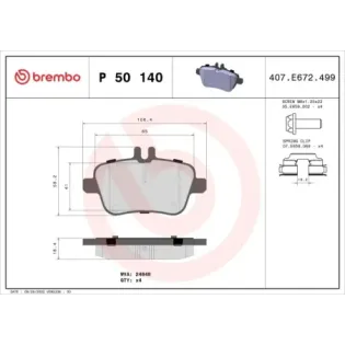 BREMBO P50140 Juego de pastillas de freno