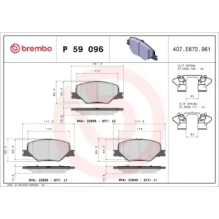 BREMBO P59096 Juego de pastillas de freno
