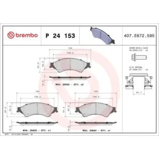 BREMBO P24153 Juego de pastillas de freno