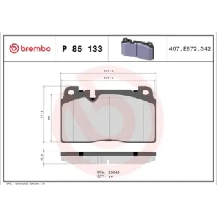 BREMBO P85133 Juego de pastillas de freno