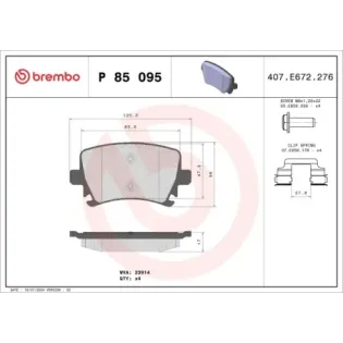BREMBO P85095 Juego de pastillas de freno