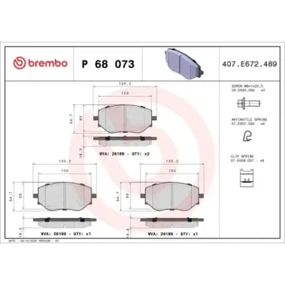 BREMBO P68073 Juego de pastillas de freno