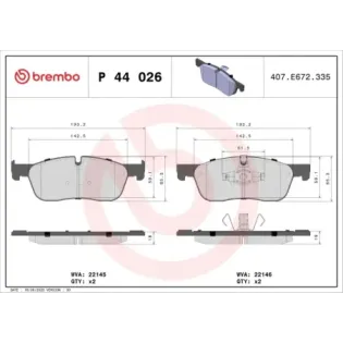 BREMBO P44026 Juego de pastillas de freno