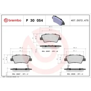 BREMBO P30054 Juego de pastillas de freno