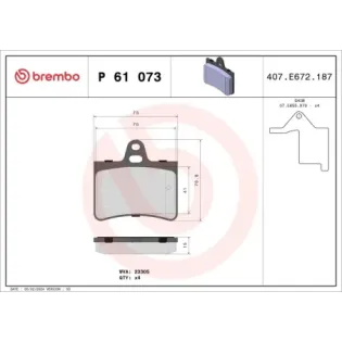 BREMBO P61073 Juego de pastillas de freno