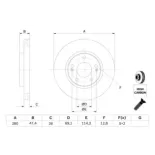 BOSCH 0986479368 Disco de freno (Unidad)