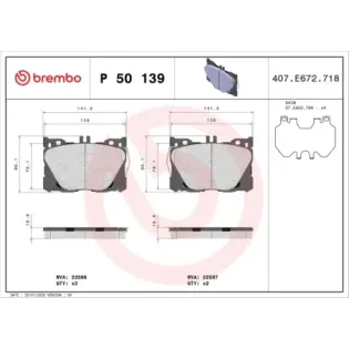 BREMBO P50139 Juego de pastillas de freno