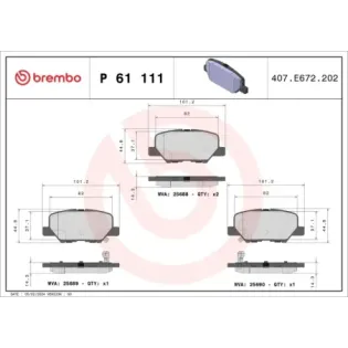 BREMBO P61111 Juego de pastillas de freno
