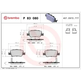 BREMBO P83080 Juego de pastillas de freno