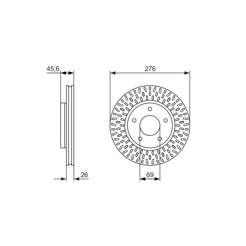 BOSCH 0986479783 Disco de freno (Unidad)