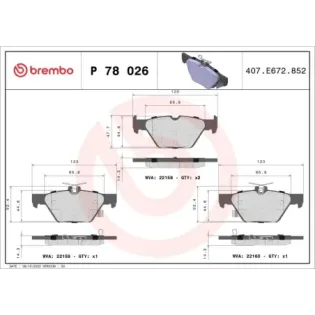 BREMBO P78026 Juego de pastillas de freno