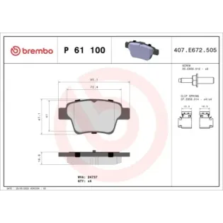 BREMBO P61100 Juego de pastillas de freno