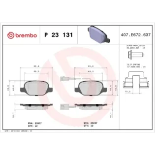 BREMBO P23131 Juego de pastillas de freno