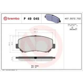 BREMBO P49045 Juego de pastillas de freno