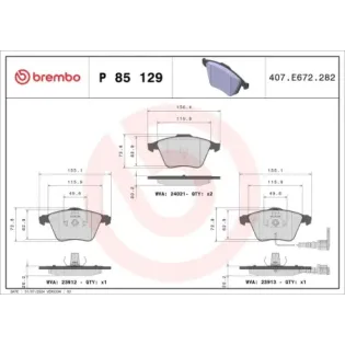 BREMBO P85129 Juego de pastillas de freno