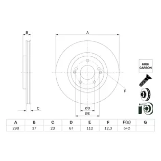 BOSCH 0986479H05 Disco de freno (Unidad)