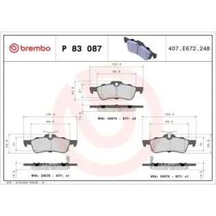 BREMBO P83087 Juego de pastillas de freno