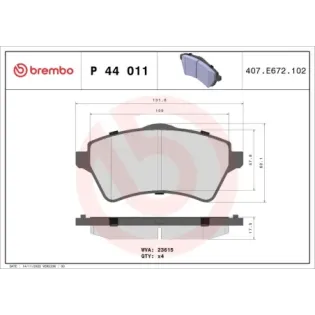 BREMBO P44011 Juego de pastillas de freno
