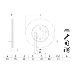 BOSCH 0986479F32 Disco de freno (Unidad)