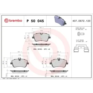 BREMBO P50045 Juego de pastillas de freno
