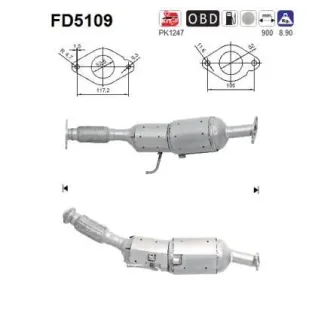 AS FD5109 Filtro hollín/partículas, sistema escape