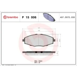 BREMBO P15006 Juego de pastillas de freno