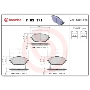 BREMBO P83171 Juego de pastillas de freno
