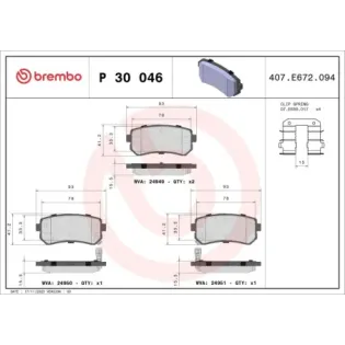 BREMBO P30046 Juego de pastillas de freno