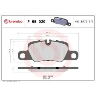 BREMBO P65020 Juego de pastillas de freno