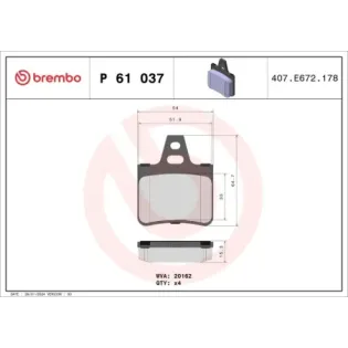 BREMBO P61037 Juego de pastillas de freno