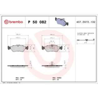 BREMBO P50082 Juego de pastillas de freno