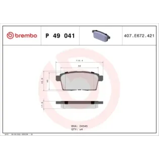 BREMBO P49041 Juego de pastillas de freno